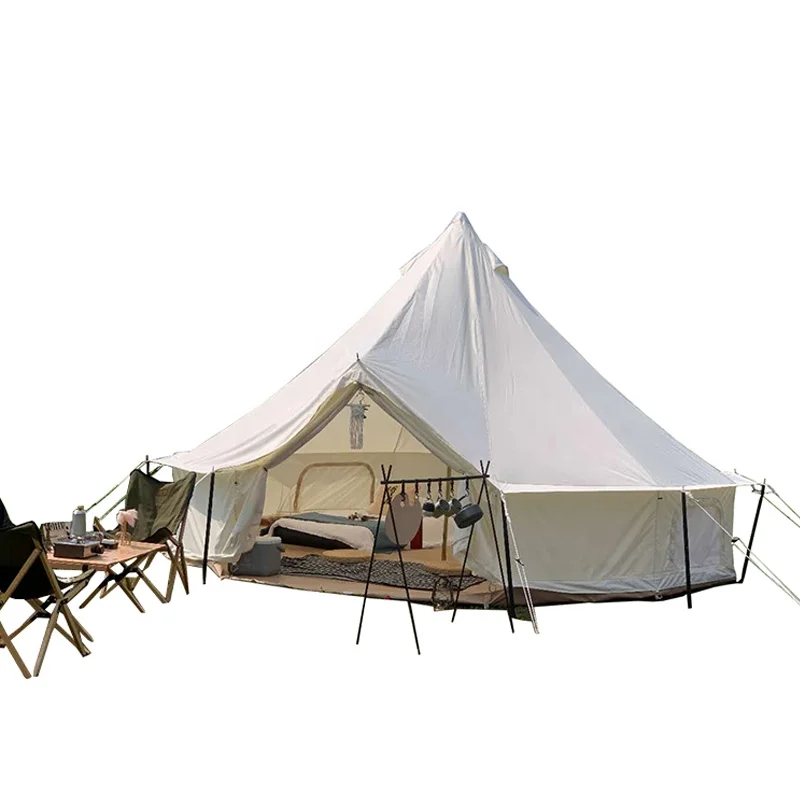 

tent ourdoor camping 6 person waterproog bell canvas fabric tent