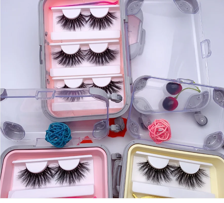 

Cute mini empty eyelash box new design luggage shaped suitcase lash cases, Mix color