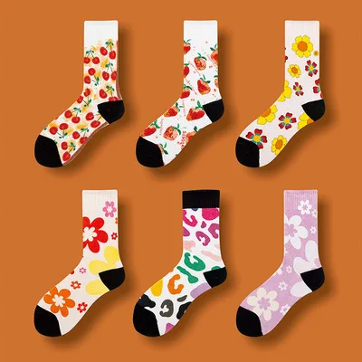 

sxx402 Flower color skateboard 3D printing socks, Picture display