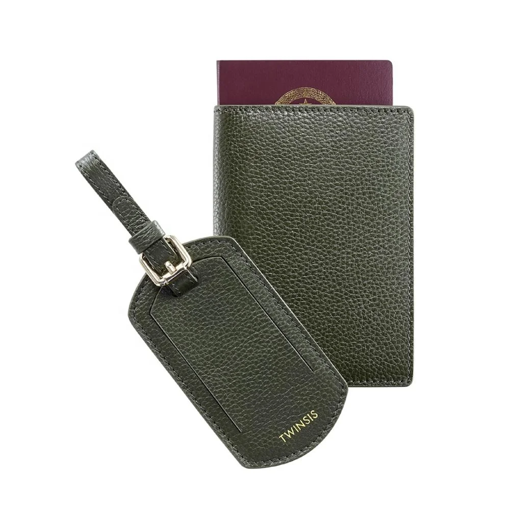

Custom Hot Sell Genuine Leather Passport Holder Luggage Tag Set