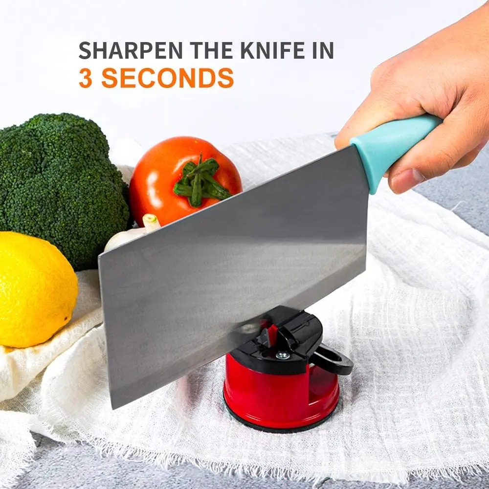 

Amazon in stock free sample Easy And Safe knife sharpening tool mini tungsten round suction blue knife sharpener, Any