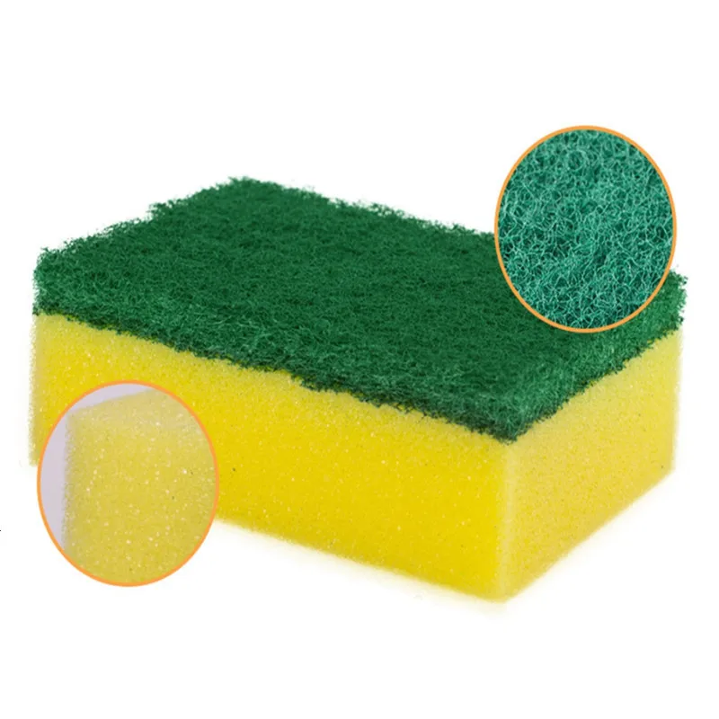 

2 Pcs Cleaning Sponges Scouring Pads Magic Dishwashing Brushes Decontamination Wiping Dish Towels Kitchen Cleaning Tools
