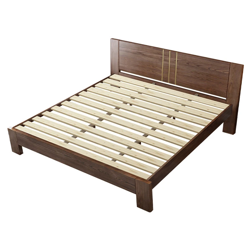 product-Modern Queen Lit King Size Double Sleeping Platform Frame Furniture Set Solid Wood Bed-BoomD-1