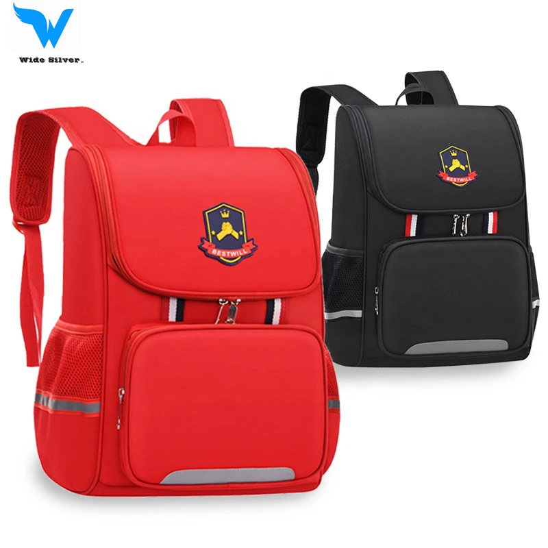 

Schoolbag Custom Printed Logo Primary School Children Schoolbag British Wind Space kids Backpacks, Black / blue / pink / red