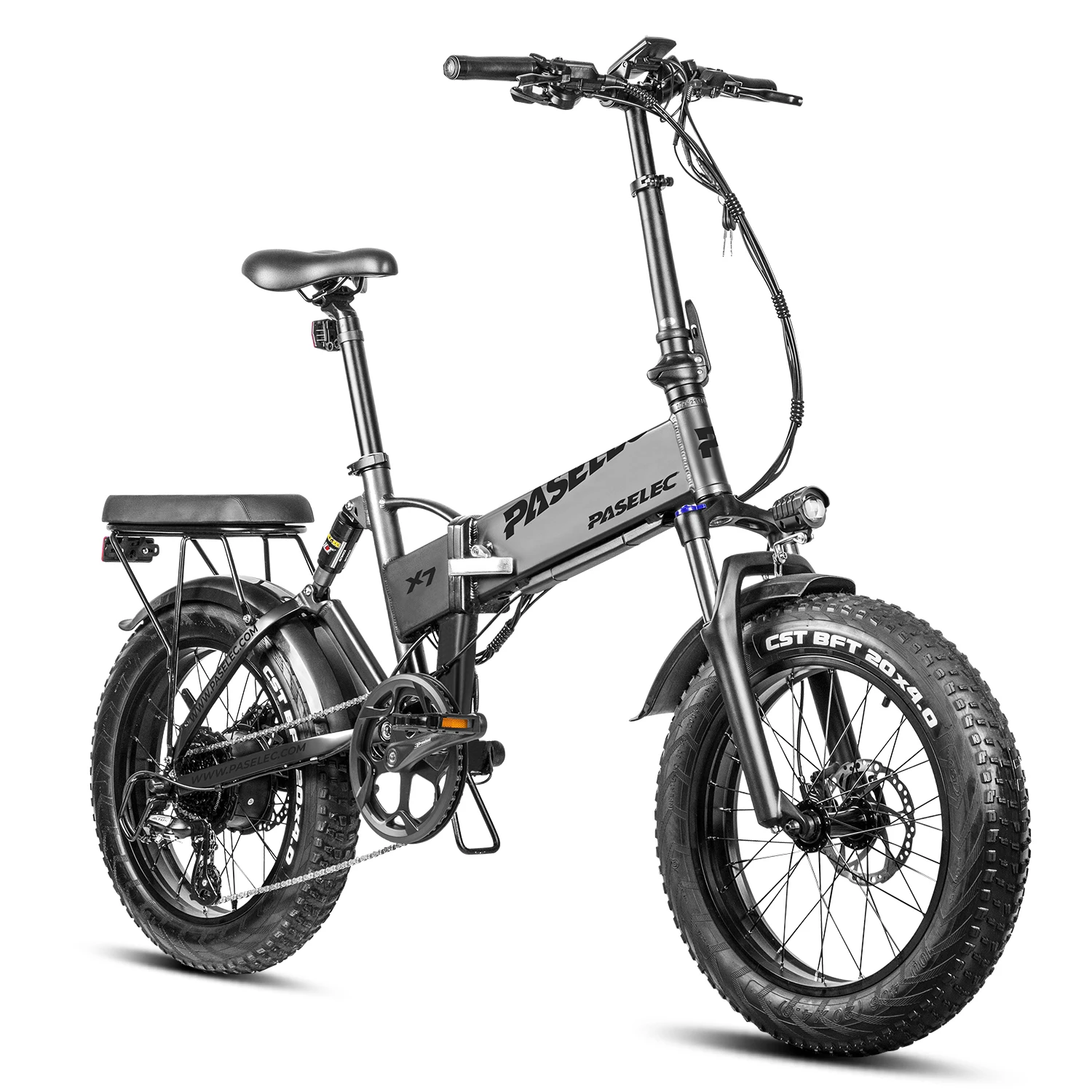 

PASELEC 20 inch mountain electric bicycle 48V 500W 10.4AH lithium battery mtb ebike