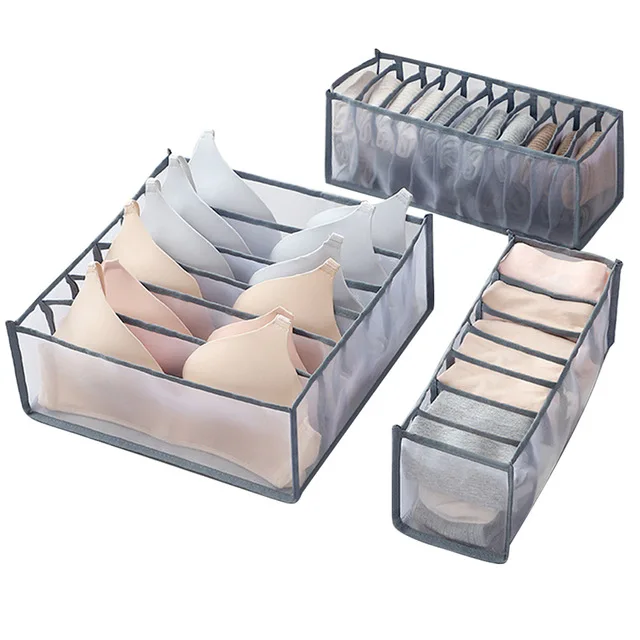 

New Dormitory Closet Organizer For Socks Home Separated Underwear Storage Box 7 Grids Bra Organizer Foldable Drawer Organizer