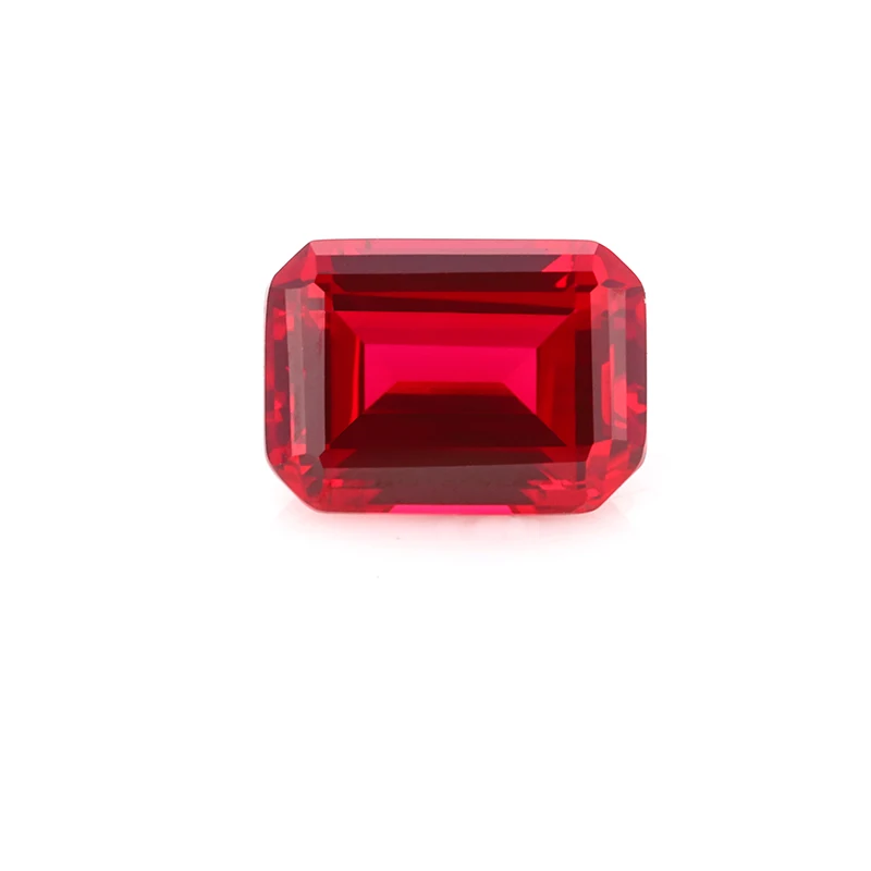 

starsgem  Emerald cut lab grown blood red ruby stone, Ruby red