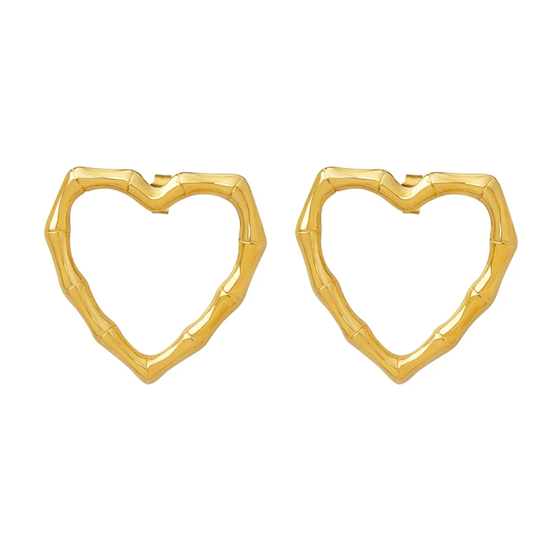 

Factory stainless steel heart earrings Colorless earrings