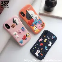 

Cartoon BT21 line friends Mobile Shell Soft Silicone BTS mobile phone bags case for Apple XsMax iphone7/8plus