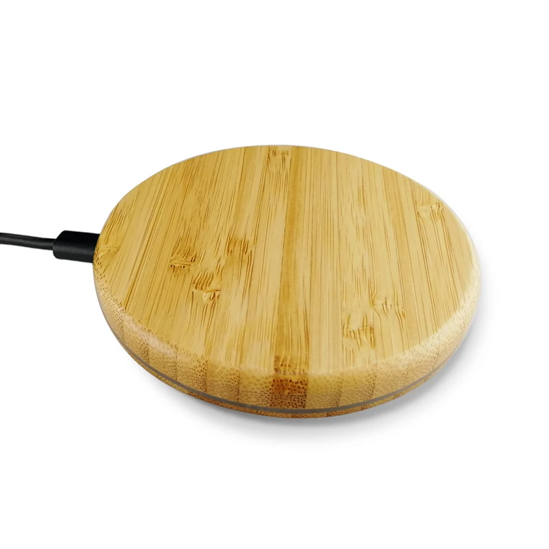 

Dropshiping Service Corporate Gifts Home Usage Universal 10W Fast Wood Qi Led Light Cellphone Android Bamboo Wireless Charger