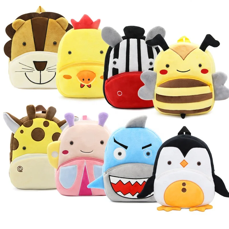 

Hot selling 3D cartoon animal children's plush backpack kindergarten schoolbag