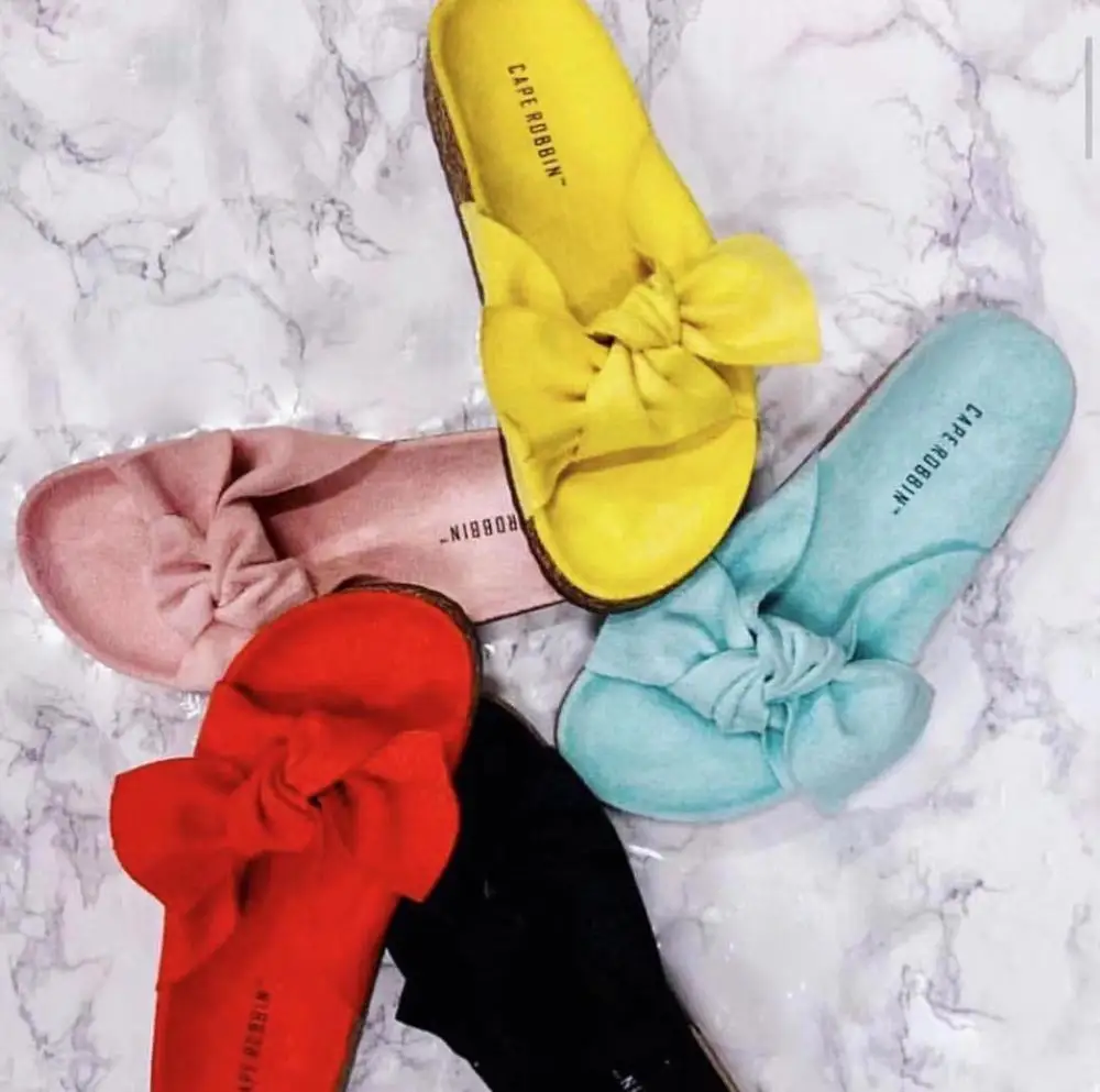 

new 2021 ladies latest summer casual bow slippers