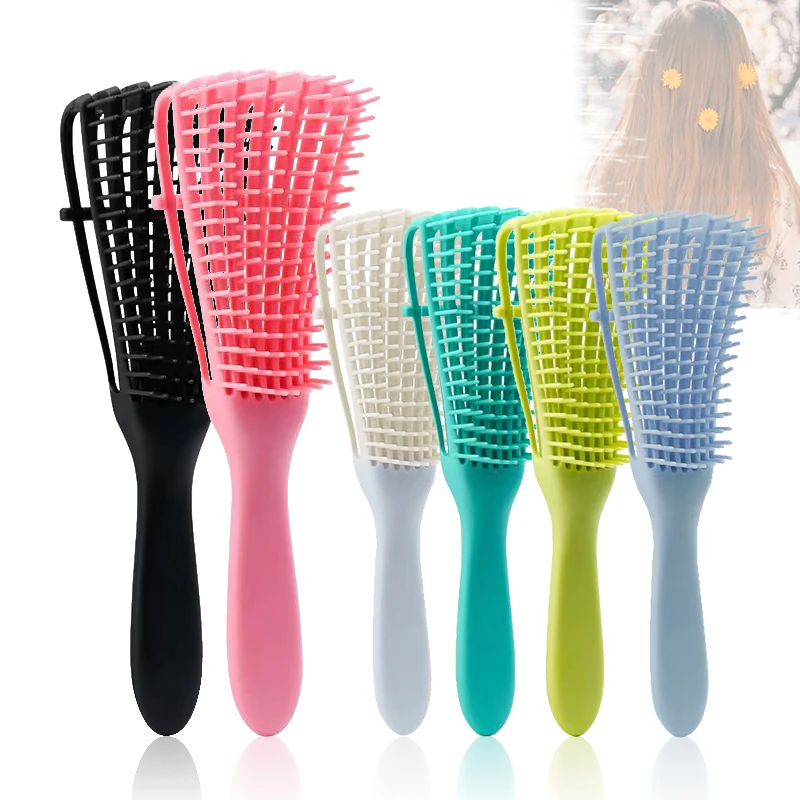 

Detangling hair brush custom logo color hair massage brush Afro America women use hair brush detangle, Tiffany green, pink, purple, black...