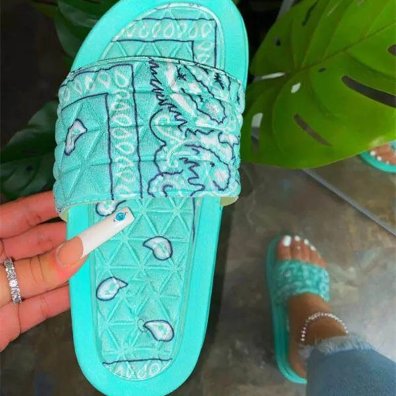 

Women's Comfy Bandana Slip-On Slippers Slide Indoor Outdoor Flip-flops Beach Shoes Summer Toe Flip Flops Non-Slip shoes, 6 color