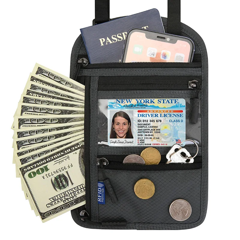 

Travel RFID Money Belt Wallet Bag Hidden Waist Phone Pouch, 5 colors