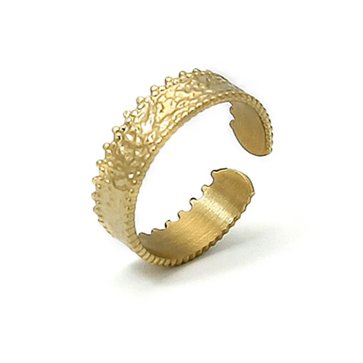 

New Fashion Korean Style Hammered Geometric Rings Crown Shaped Opening Rings Jewelry Women Finger