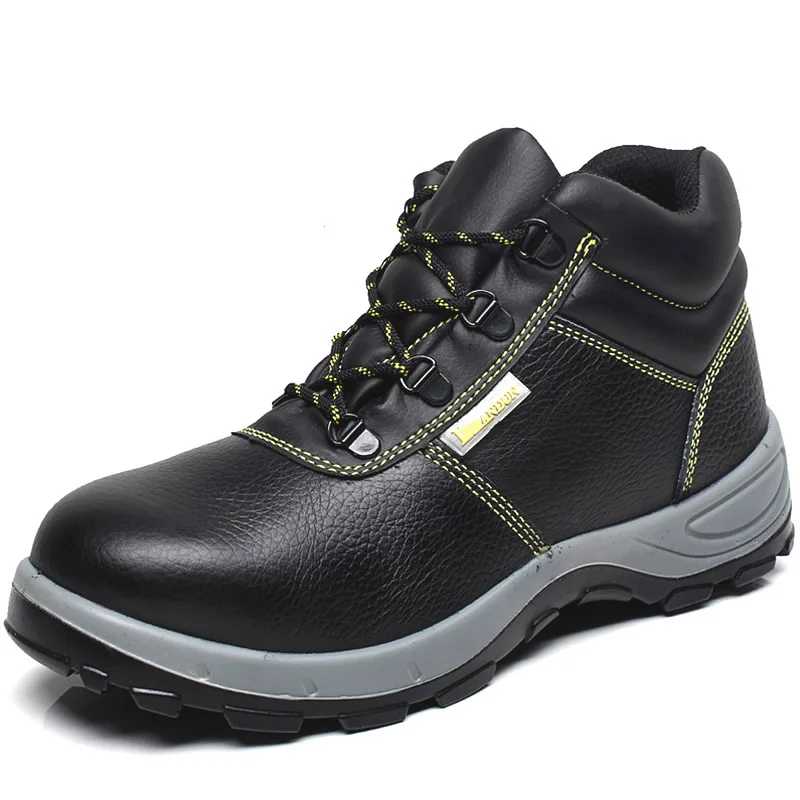 

Wholesale Mens Black High Heel Work Rubber Safety Shoes Boots Steel Toe