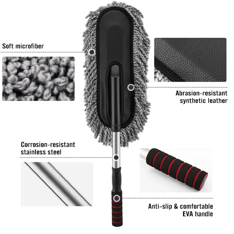 Car Duster Car Cleaning Kit Interior Duster and Exterior Duster with Extendable Handle