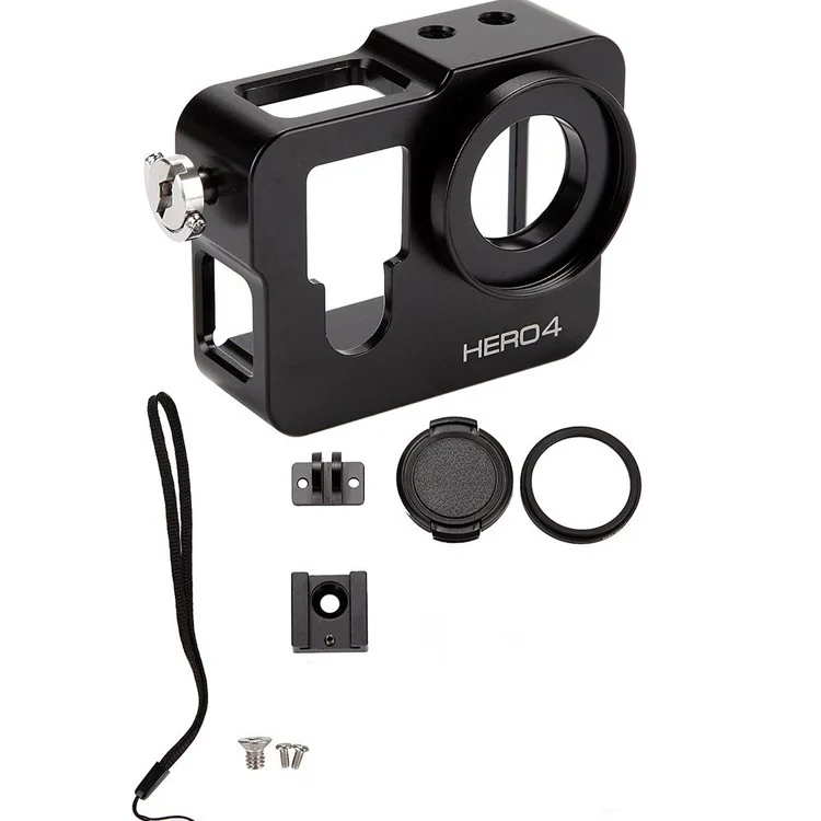 

GoPros Accessories Waterproof Aluminum Housing Cover Shell Frame for Gopro Hero 4, Clear