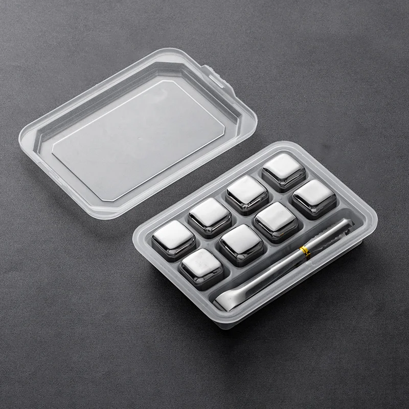 

8pcs/set food contact stainless steel ice stone for drink juice