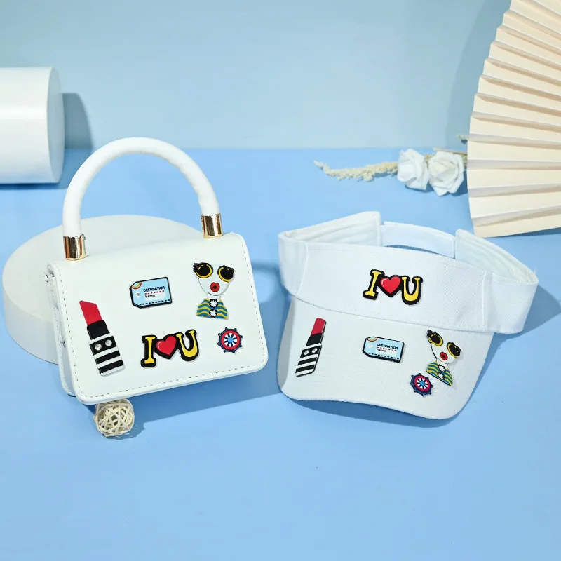 

2021 New simple graffiti button shoulder bag mixed hat wholesale girls wallet and phone handbags, Multi colors