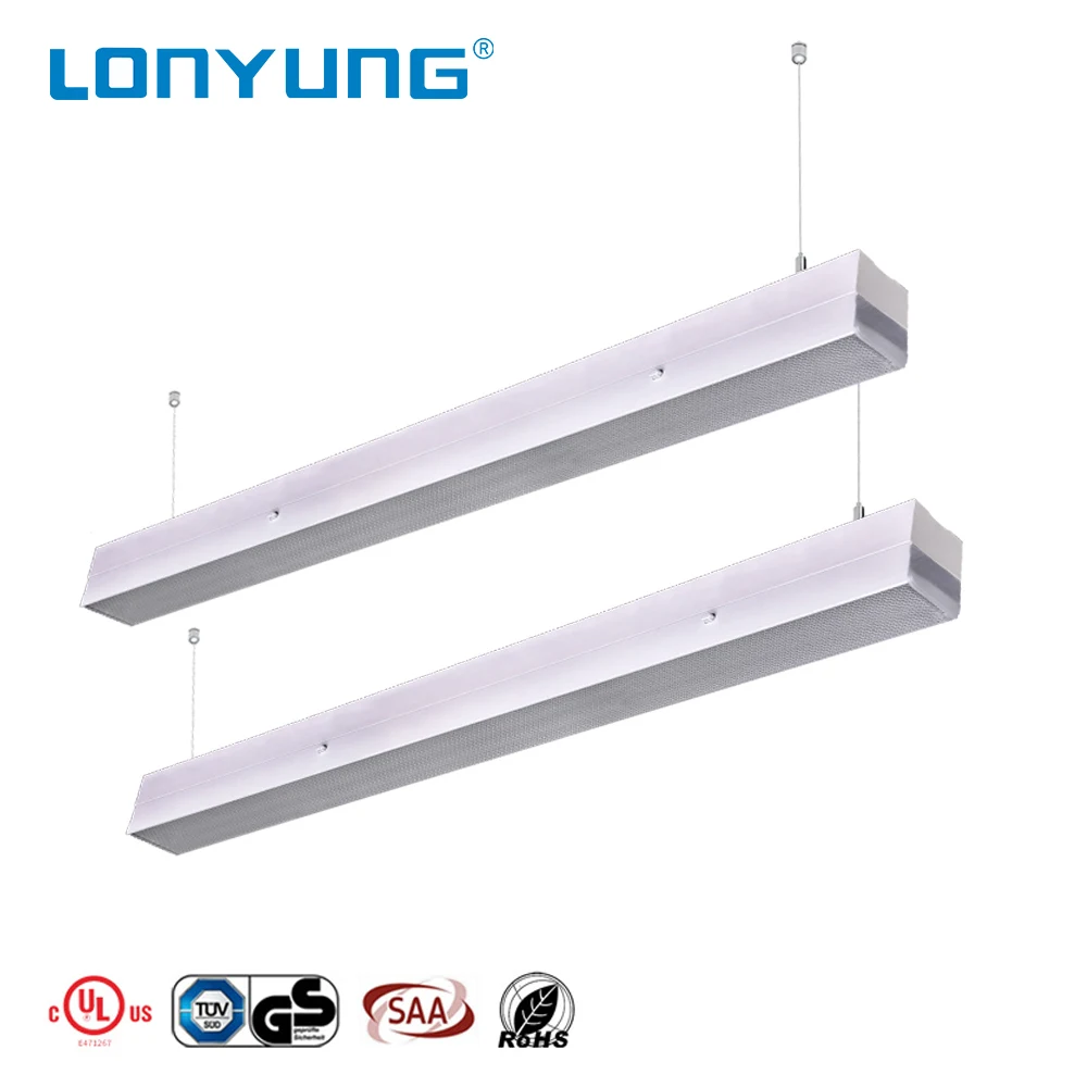 Newest Modular 130Lm/W 0-10V Aluminum Suspended 4ft led linkable linear shop lighting Fixture led linear trunking system