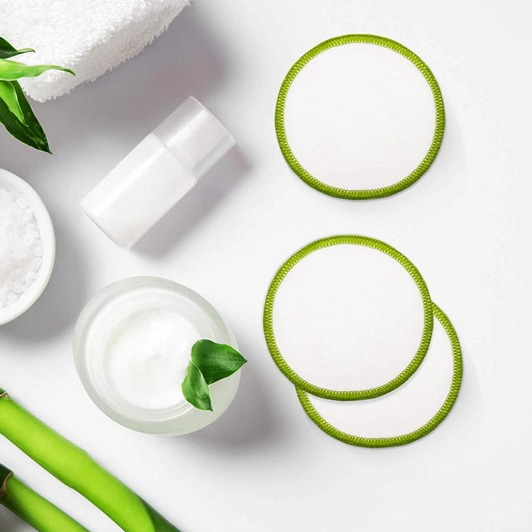 

Stock Customized Logo Reusable Face Remover & washable Bamboo cotton Makeup Pads, Mixed color or custom color