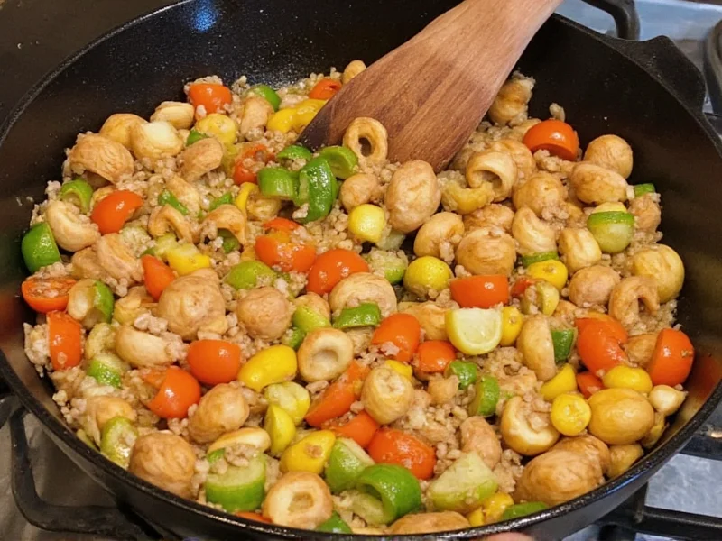 Sautéing vegetables for turkey dressing in cast iron skillet