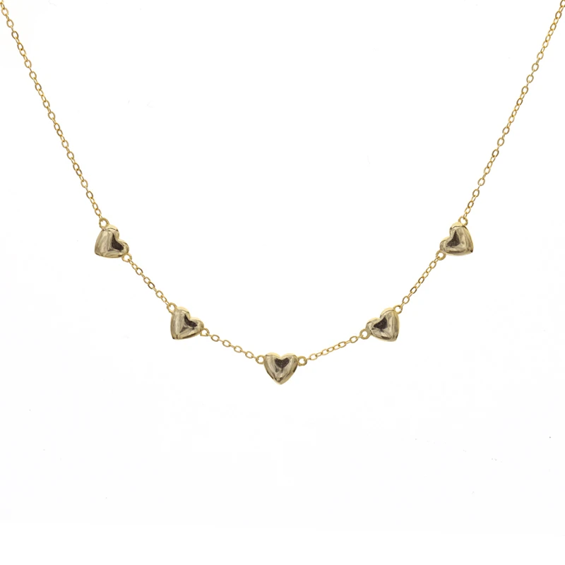 

womens Minimalist trendy Jewelry 925 silver 18K gold plated heart choker necklaces