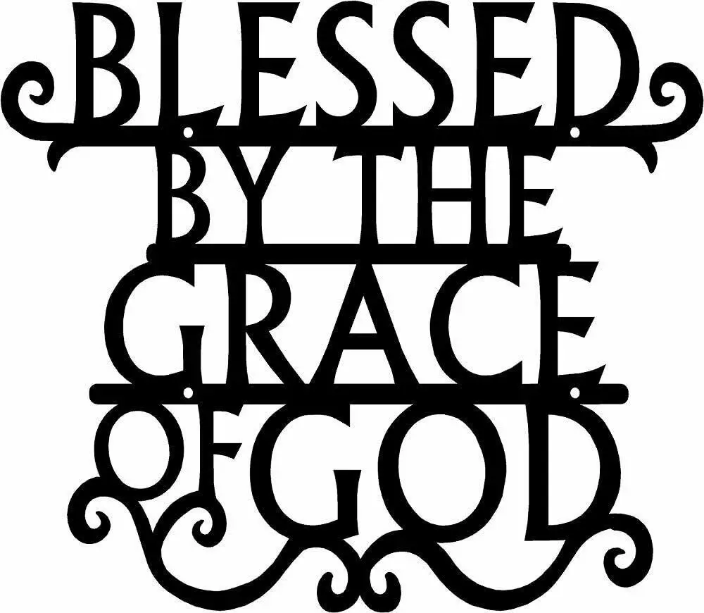 

Amazon Hot Metal Wall Decor Yinfa Best Seller Blessed By The Grace Of God Metal Wall Art Sign Plaque Metal Wall Art TY2181, Black