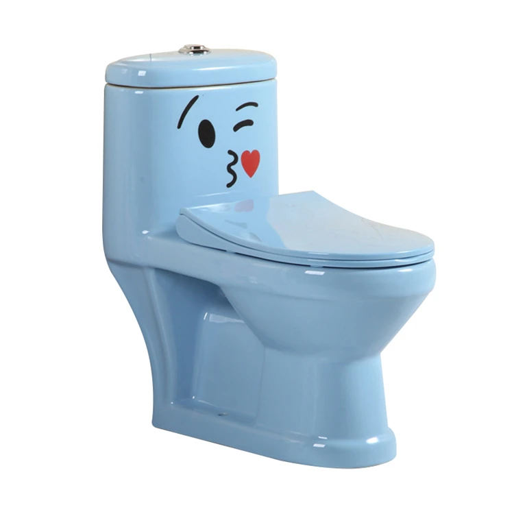 hot sale color toilet ceramic one piece baby toilet p-trap for children lavatory