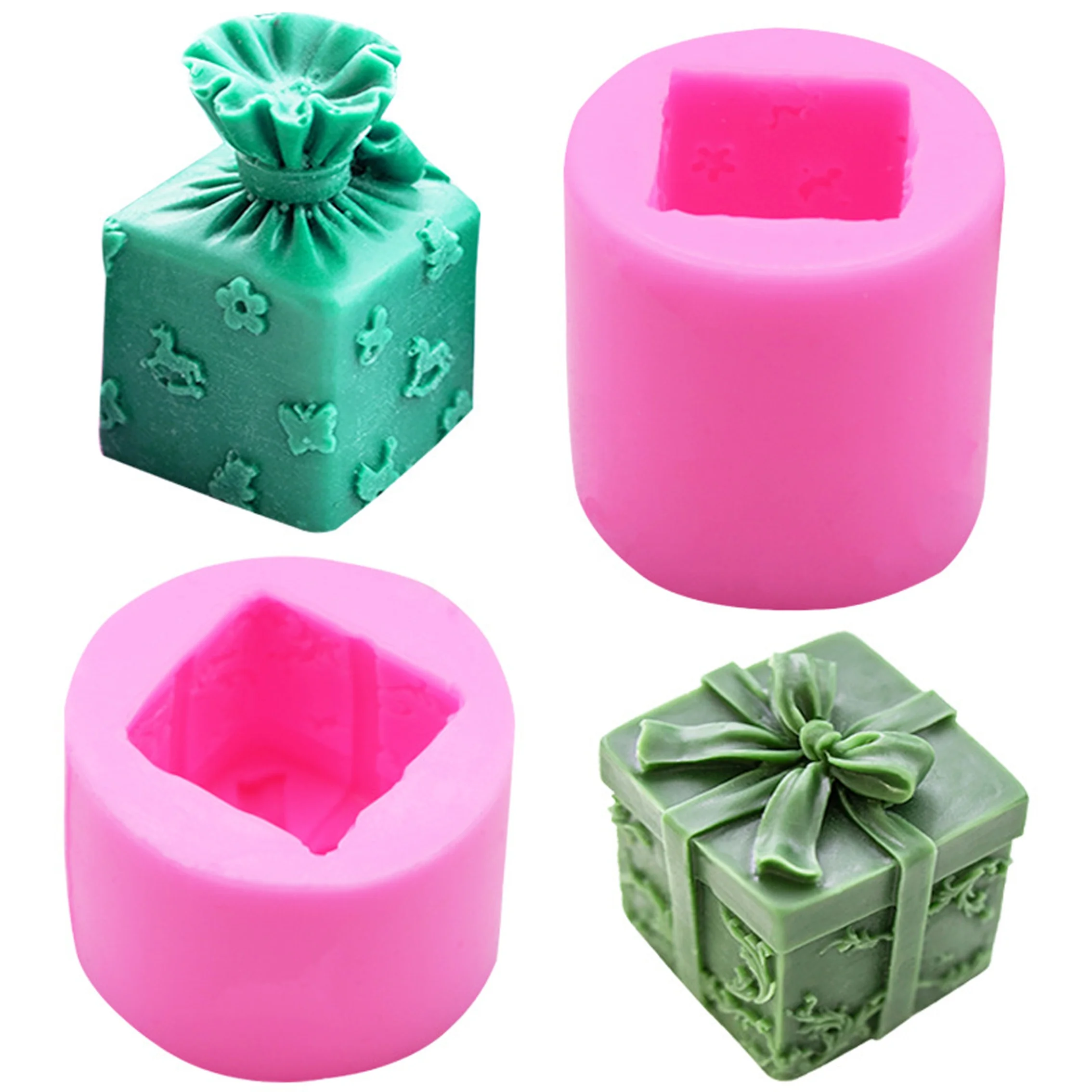 

Silicone Cake Chocolate Silicone Resin Mold Diy Aromatherapy Candle Silicone Mold Gift Box Candle Mold For Gift Box Sugar, Pink,custom colors