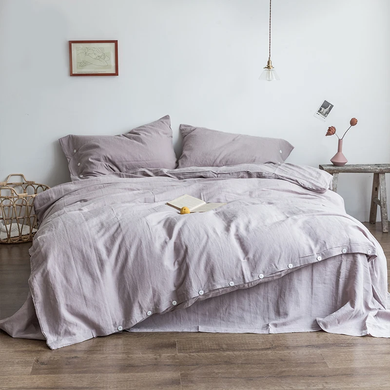 Ecofriendly Japanese Style Theme Heavy Linen Macrame Bedding Duvet