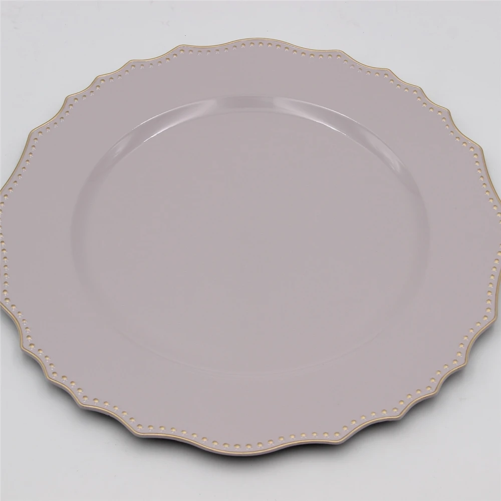 

eco-friendly biodegradable 6/7/9/10/12 inch Coloful Disposable plastic charger plate