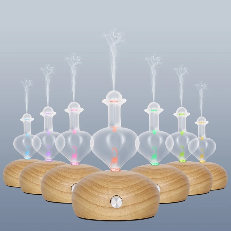 

30ml Waterless Pure Essential Oil Diffuser Nebulizer 2023 New Design 3D Glass Ultrasonic Smart Home Aroma Diffuser