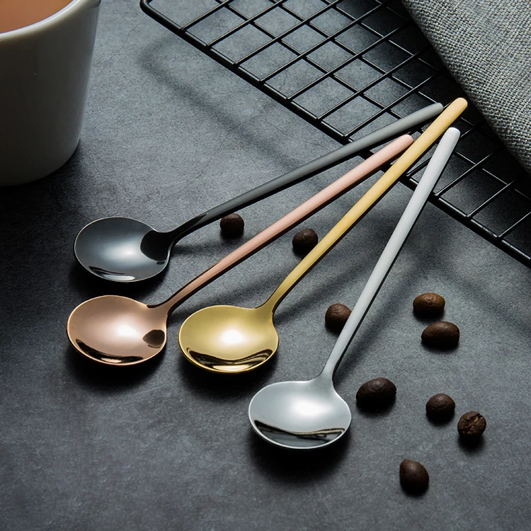 

Hongda High Quality 304 Coffee Spoon Rose Gold Tea Spoon Set Cutlery Stainless Steel Ice Teaspoon, Silver, gold, rose gold, black, white, rainbow, blue, pink, red