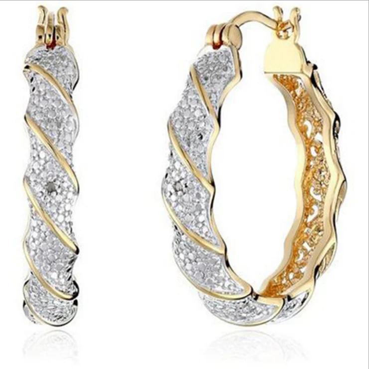 

Shinny Gold plated silver birthstone earrings for women girls