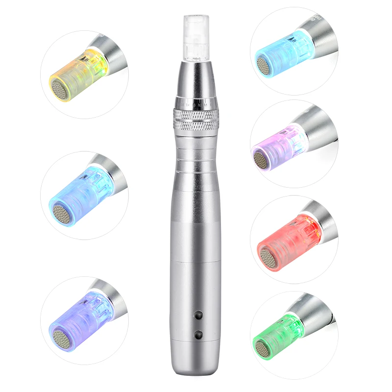 

Original manufacturer professional rechargeable dermapen 7 color LED photon agujas para needles dermapen