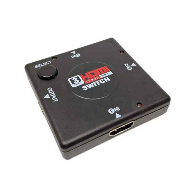 

Mini 3 Way 4k 1080p Port Switch 3 in 1 Out Splitter Hub 1080P HD 1.4