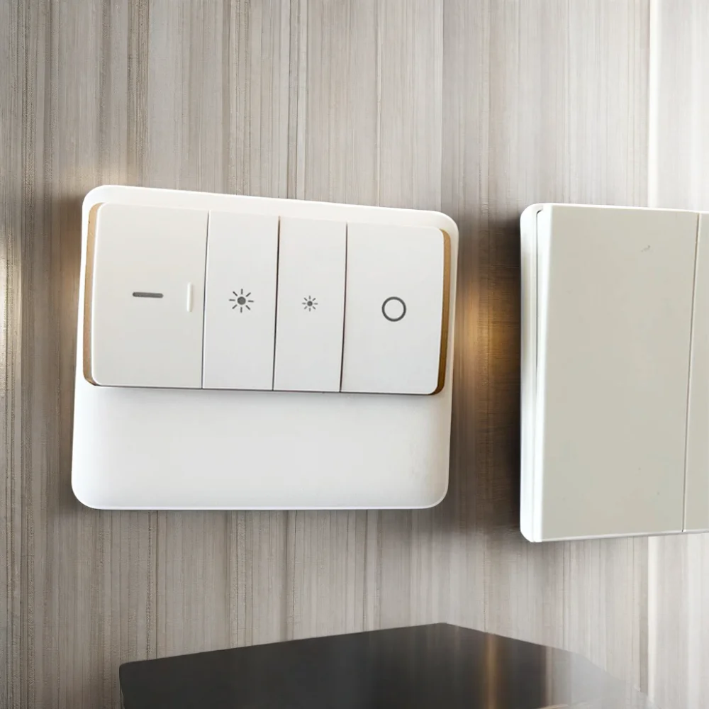 

Banqcn Wireless Key Sensor Switch Embedded mounted Wall Panel 30m Barrier-free space 3V DC CR2032 For home