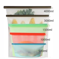 

Amazon Hot Selling Silicone Food Storage Bags Eco-friendly Washable Reusable Silicone Food Storage Bag