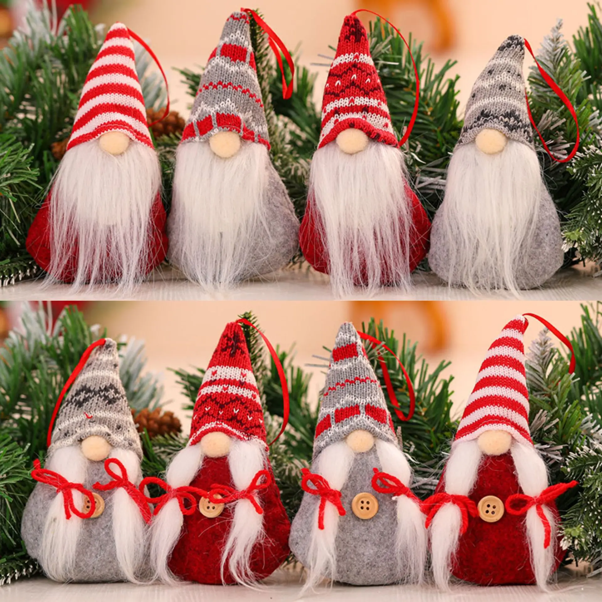 

Christmas Hanging Gnomes Ornament Xmas Plush Gnomes Swedish Santa Elf Hanging Swedish Doll for Xmas Tree Decoration Party Supply