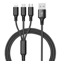 

Esaager 2019 New Arrivals 8Pin 3A Charger 3 in 1 USB Cable Mobile Phone Micro Type C Fast Data Charging Cord