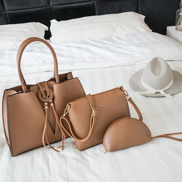 

Female Trendy hot selling 3 in 1 designer hand bag set