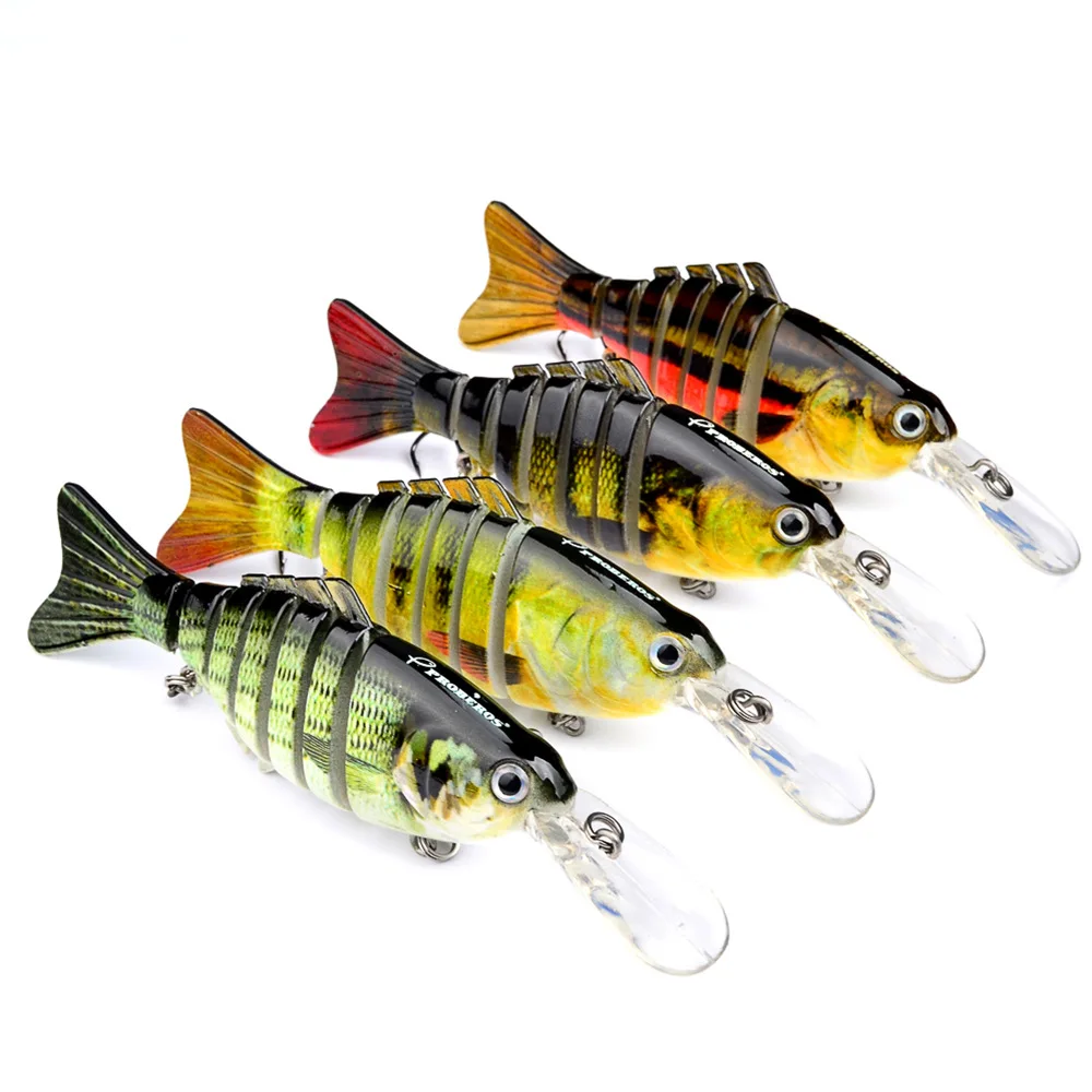 

11.2cm 14g Segment Fishing Lures for Bass Trout 7 Jointed Swimbait Slow Sinking Swimming Lures Freshwater Saltwater Fishing lure, 13