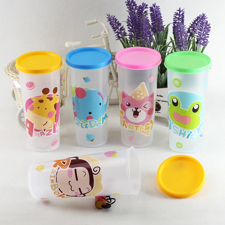 

High Quality Eco-friendly Kids Travel Cartoon Plastic Bottle Coffee Tea Mugs, Mixed