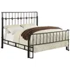 Modern fashion design Domio Queen Metal Spindle Bed Frame in Sand Black latest metal bed designs