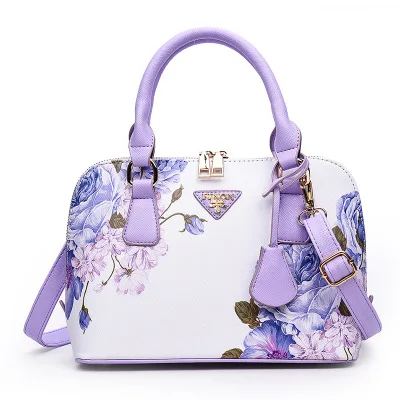 

floral printed handbags fashion shell package metal zippers for handbags shoulder bag ladies, Accpet customized color