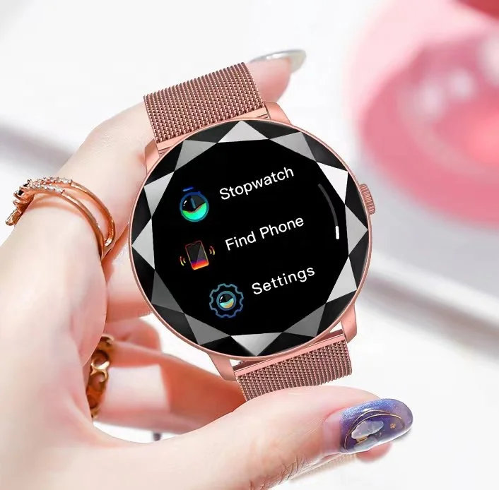 

2021 new product color screen waterproof women smart Bracelet band Menstruation record Sports smart watch for women, Black /rose gold