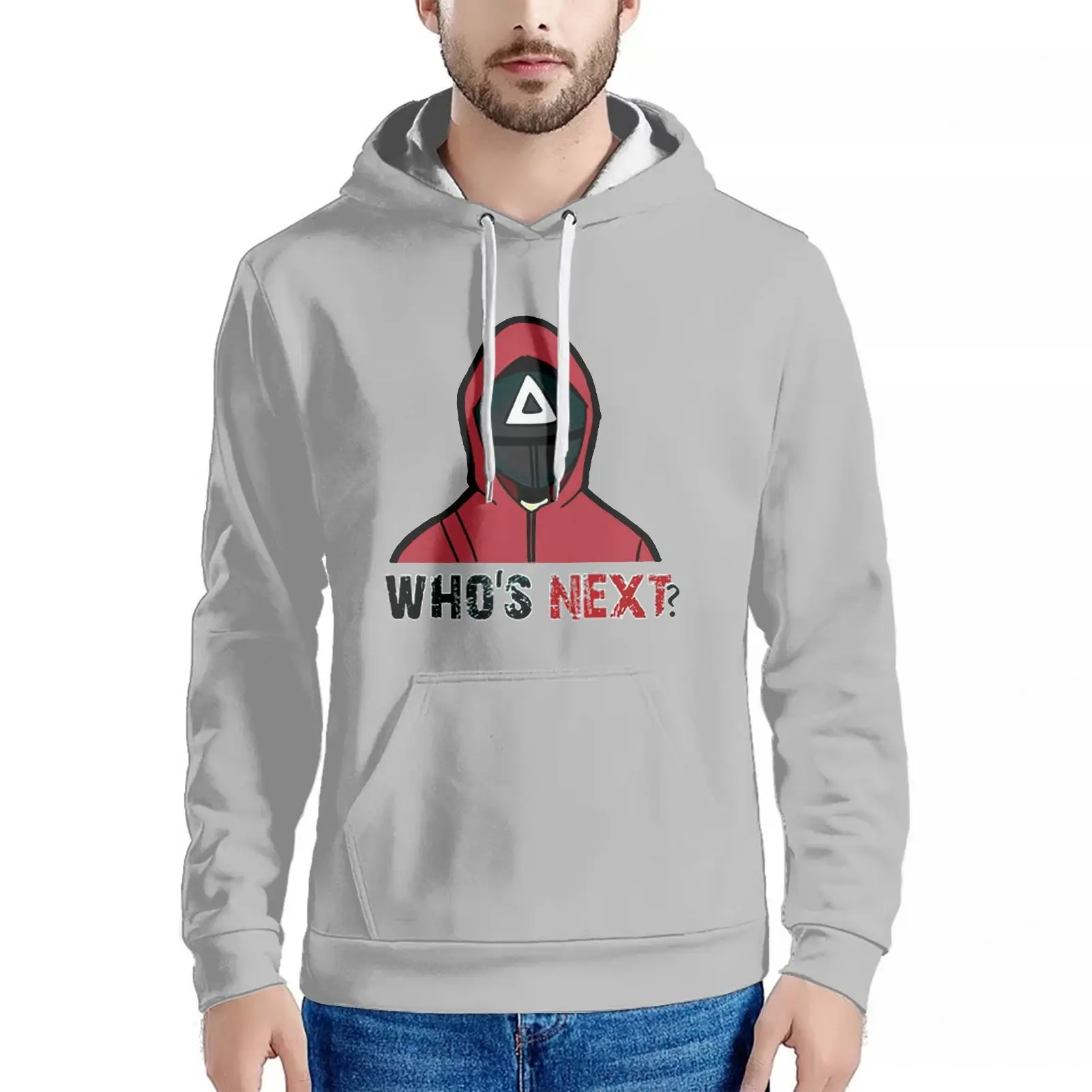 

Custom Unisex Design Hoodie Reflective Print Squid Game Gradient Hoodies, Red